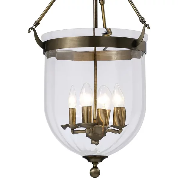 IL31077 Aubrey 4 Light Antique Brass Ceiling Pendant