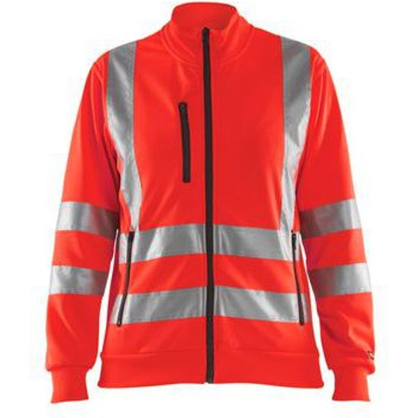 Felpa Con Zip Alta Visibilità Donna Rosso Fluo M,-image