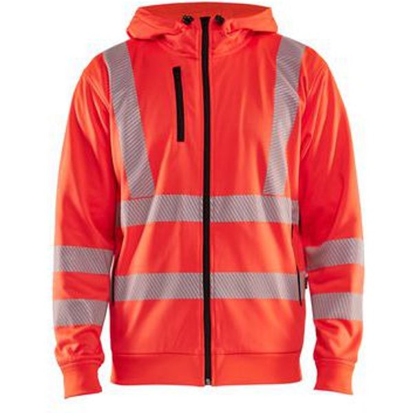 Felpa Con Cappuccio Con Zip Alta Visib Taglia Grande Rosso,-image