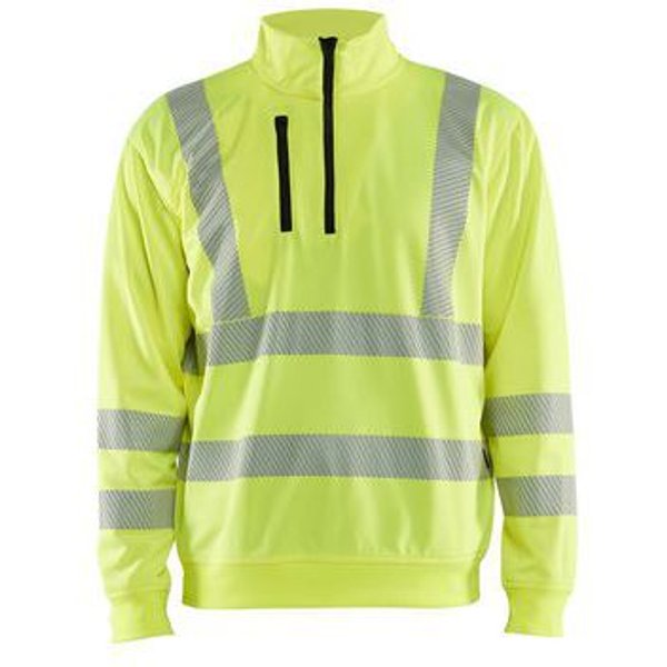 Felpa Con Collo E Zip Alta Visibilità Giallo L,-image
