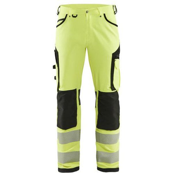 Pantaloni Estensibili Alta Visibilità Giallo E Nero D108,-image