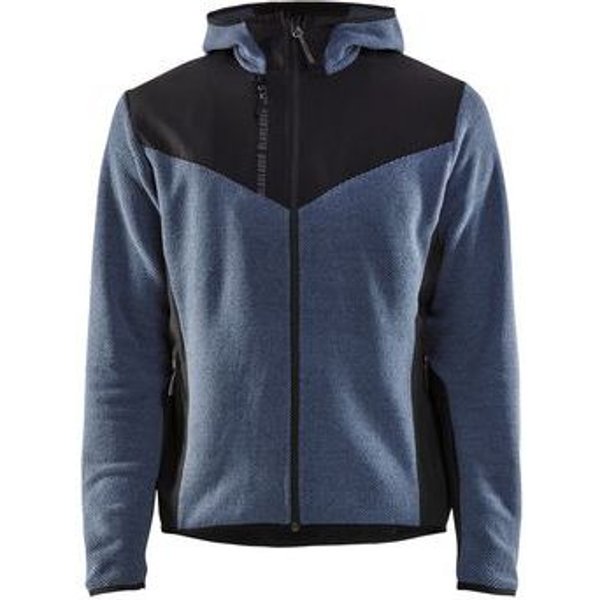 Giacca Tessuto Tricot Softshell Indaco E Blu Marina Scuro,-image