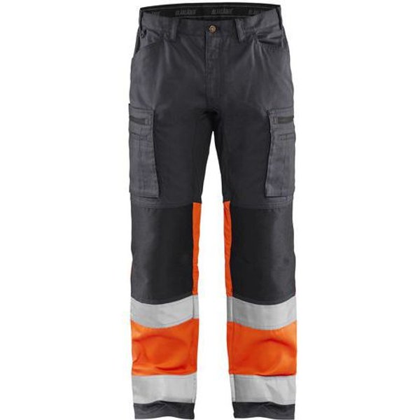 Pantaloni Artigiano Stretch Grigio/Arancione Fluo D112,-image