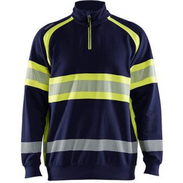 Maglia Da Lavoro Alta Visibilità Colore Giallo/Blu Marina,-image