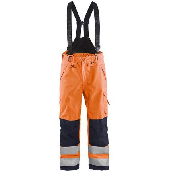 Blaklader - Pantaloni Con Bretelle Hardshell Arancione Fluo/blu Marina-image