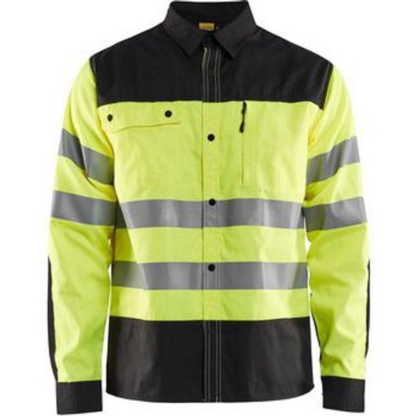 Camicia Di Sicurezza Ad Alta Visibilità Nero/Giallo Fluo,-image