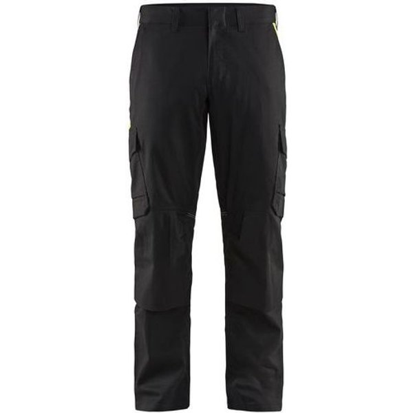 Blaklader - Pantaloni Ind C/porta-gin Stretch 2d Nero/giallo Fluo D128-image