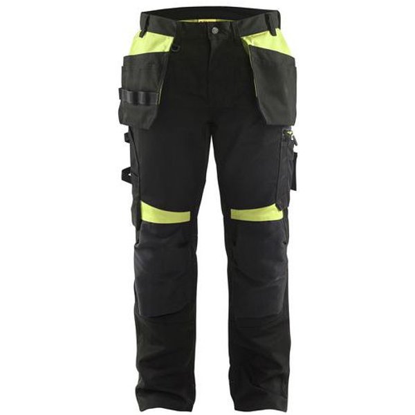 Blaklader - Pantaloni Da Artigiano Nero E Giallo Fluo D112-image