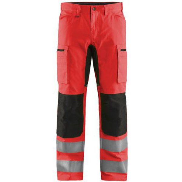 Pantaloni Artigiano Alta Visibilità Estens Rosso E Nero,-image