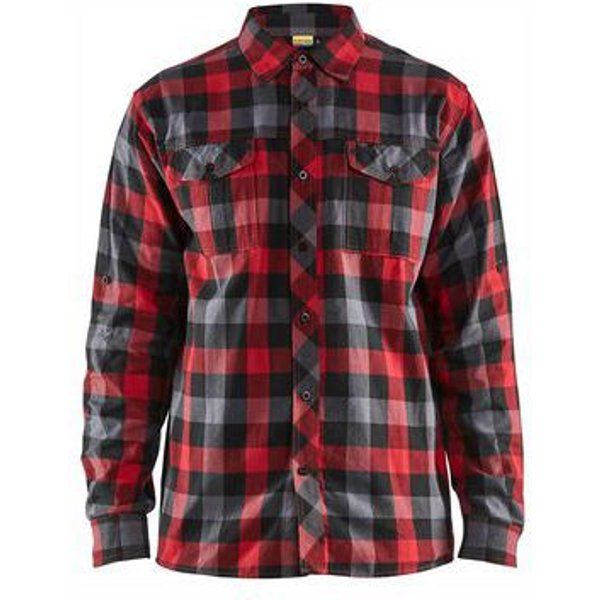 Camicia Da Lavoro Di Flanella Rosso/Nero,-image