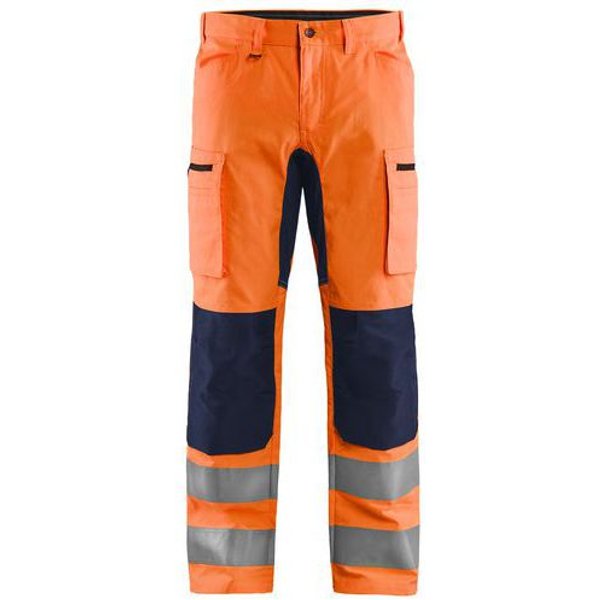 Pantaloni Artig Alta Visib Stretch Aranc Fluo/Blu Mar C148,-image