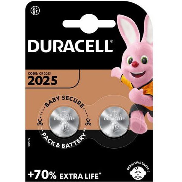 Lotto di 2 Pila A Bottone Al Litio Cr2025 - Confezione Da 2 - Duracell-image