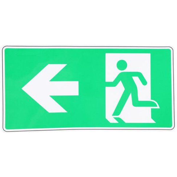 Cartello Uscita Sicurezza Freccia Sinistra-adesivo-250x125mm - Manutan-image