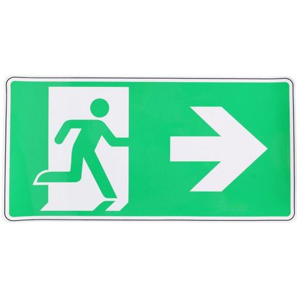 Cartello Uscita Di Sicurezza Freccia Dx-adesivo-250x125mm - Manutan-image
