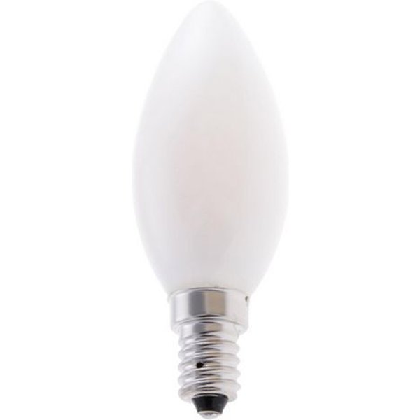 Lampadina A Filam Led Opaca A Candela C35 4W/470Lm E14 3000K,-image