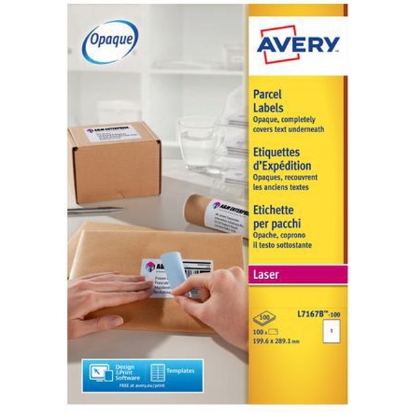 Lotto di 100 Etichetta Di Spedizione Opaca Laser - Bianco - Avery-image