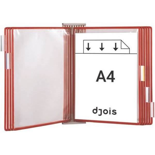 Djois Made By Tarifold - Supporto Murale A4 Elemento Su Ccessivo 10 Car Telline Rosso-image