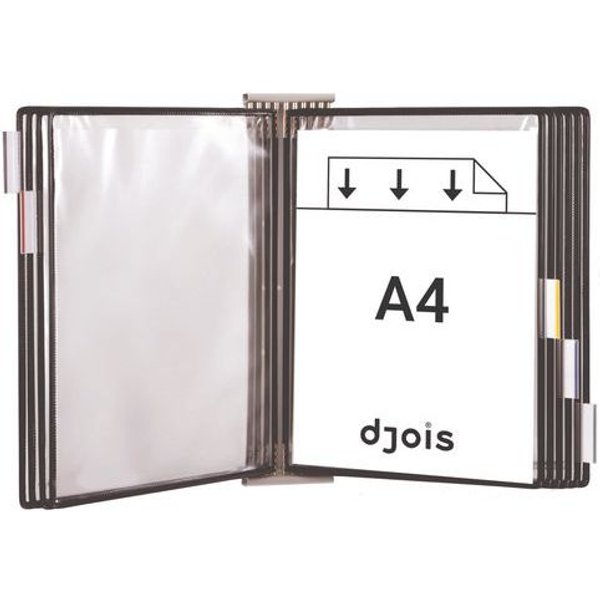 Djois Made By Tarifold - Supporto Murale A4 Elemento Successivo 10 Cartelline Nero-image