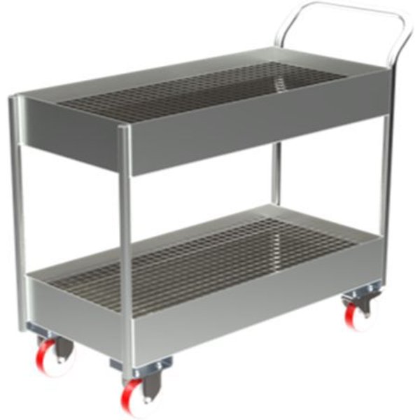 Carrello Con Contenitore Di Raccolta Inox 2 Ripiani,-image
