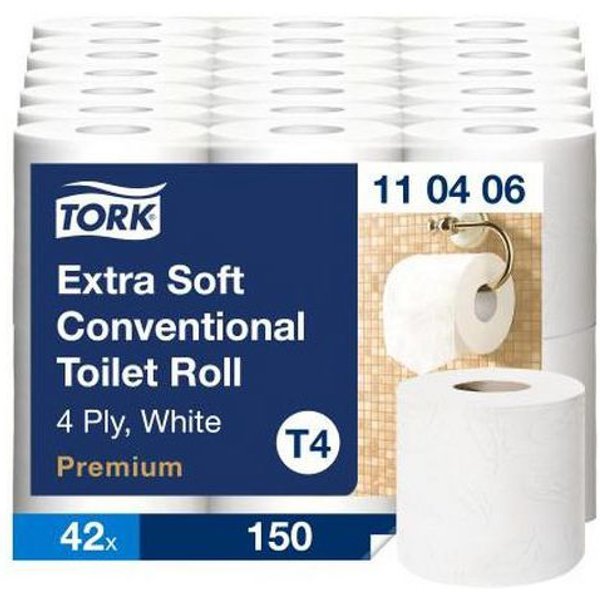 Lotto di 42 Rotolo Di Carta Igienica Extra Morbida A 4 Veli Bianca T4 Premium-image