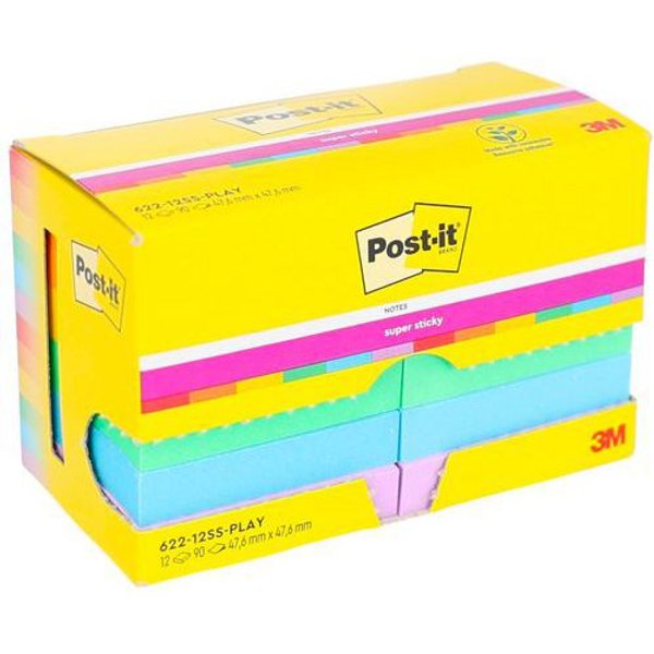 Post-It Playful 47X47Mm - Post-It Super Sticky,-image