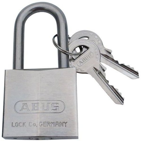Abus - Lucchetto In Ottone Cromato Blu Mare 40 Mm Ansa Alta Inox Ancoraggio Doppio-image