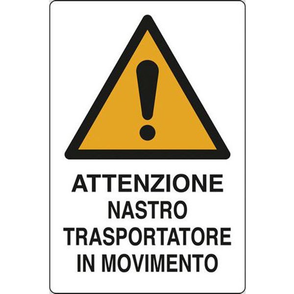 Cart. Alluminio Attenzione Nastro 300X200 Trasportatore I,-image