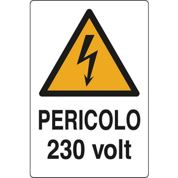 Cart. Alluminio Pericolo 500X350 230 Volt,-image