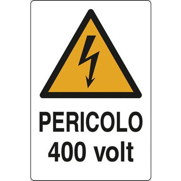 Cart. Alluminio Pericolo 700X500 400 Volt,-image