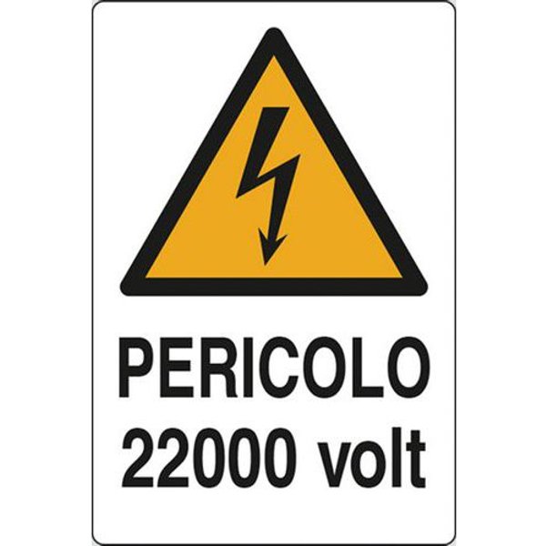 Cart. Alluminio Pericolo 500X350 22000 Volt,-image