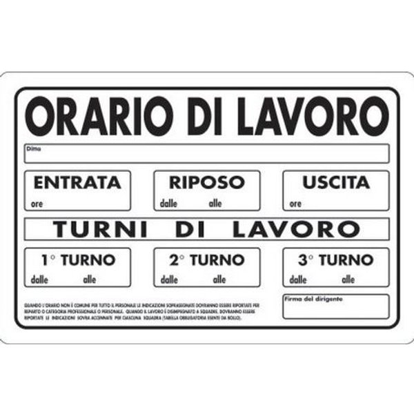 Cart. Alluminio Orario 300X200Mm Di Lavororo 3,-image