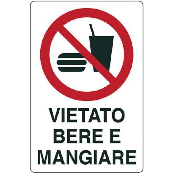 Cart. Alluminio Vietato 700X500Mm Bere E Mangiare,-image