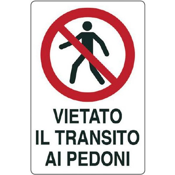 Cart. Alluminiovietato Il 300X200Mm Transito Ai Ped,-image