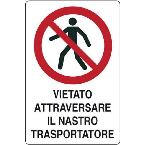 Cart. Alluminio Vietato Attrav 500X350Mm Nastro Tras,-image