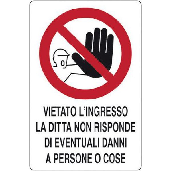 Cart. Alluminio Vietato L'ingresso 700X500Mm Ditta Non Risp,-image