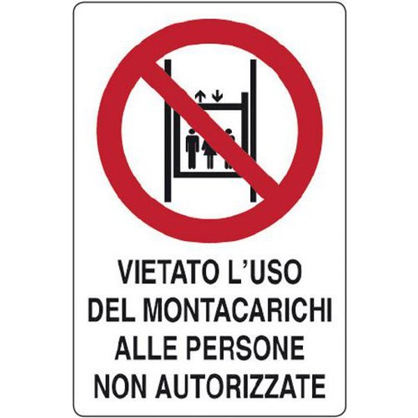 Cart. Alluminio Vietato Uso 500X350Mm Montacarichi,-image