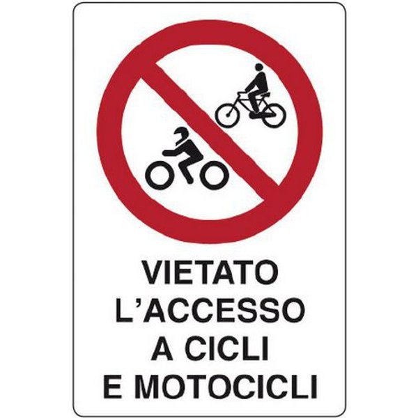Cart. Alluminiovietato L' 180X120Mm Accesso A Cicli,-image