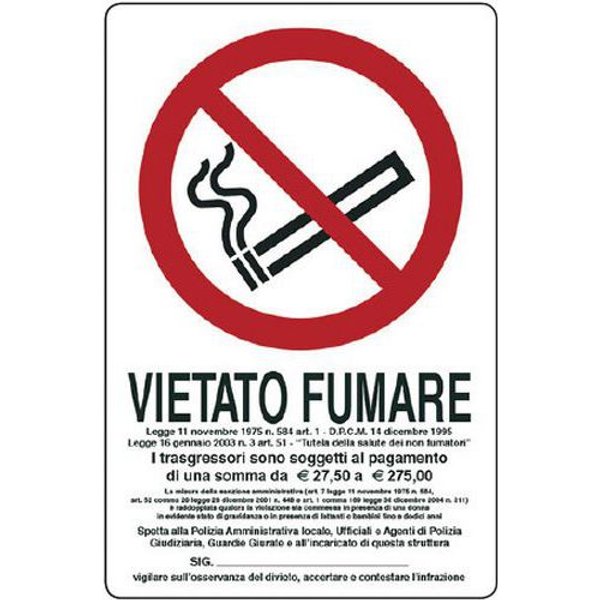 Cart. Alluminiovietato Fumare 500X300Mm Con Legge,-image