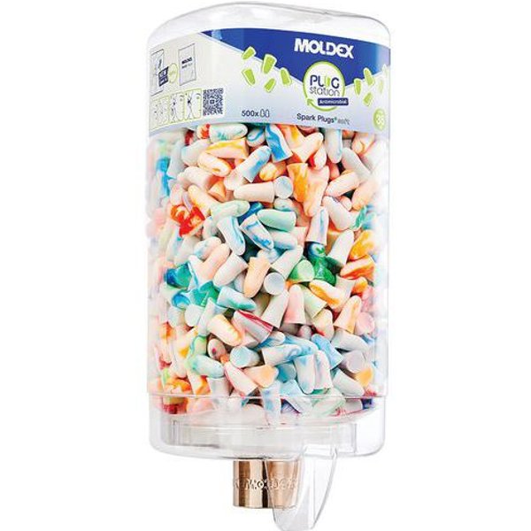 Lotto di 500 Dispenser Antimicrobico Di Tappi Per Orecchie Plugstation 500 - Moldex-image