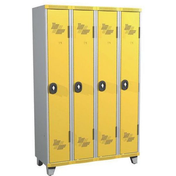 Armadietto Mono Su Piedi Ip 4 Col. L1200X A1915Xp500 Lucchetto Grigio/Giallo,-image