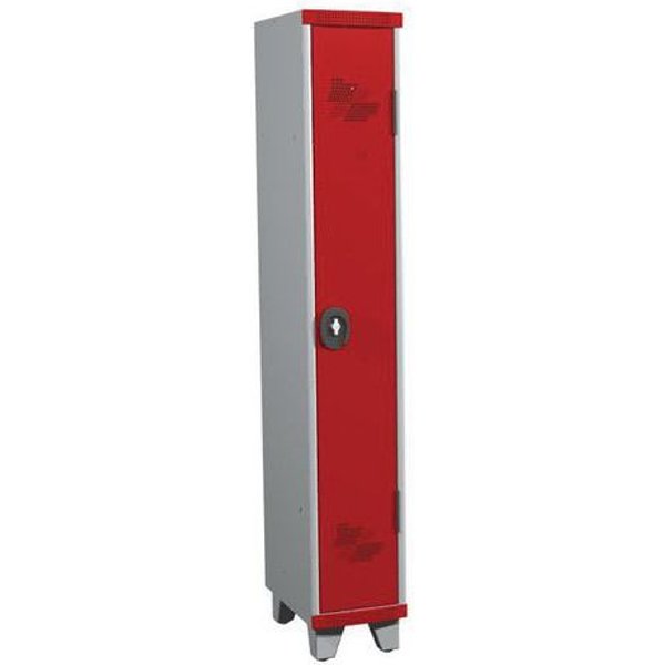 Armadietto Mono Su Piedi Ip 1 Col. L300X A1915Xp500 Lucchetto Grigio/Rosso,-image