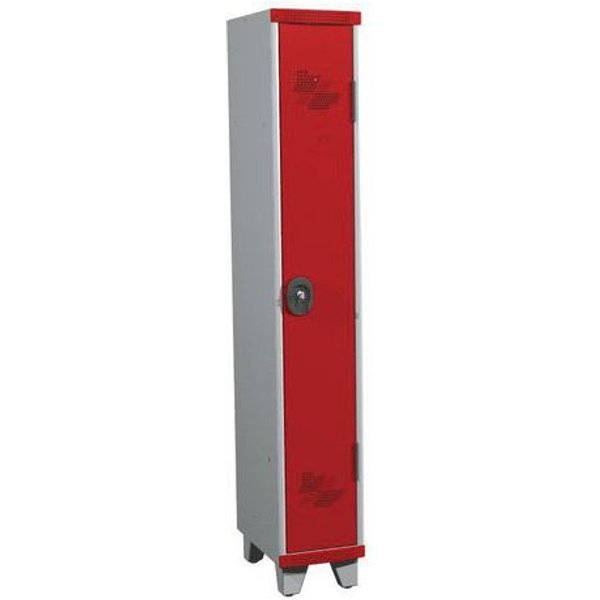 Armadietto Mono Su Piedi Ip 1 Col. L300X A1915Xp500 Serratura A Chiave Grigio/Rosso,-image