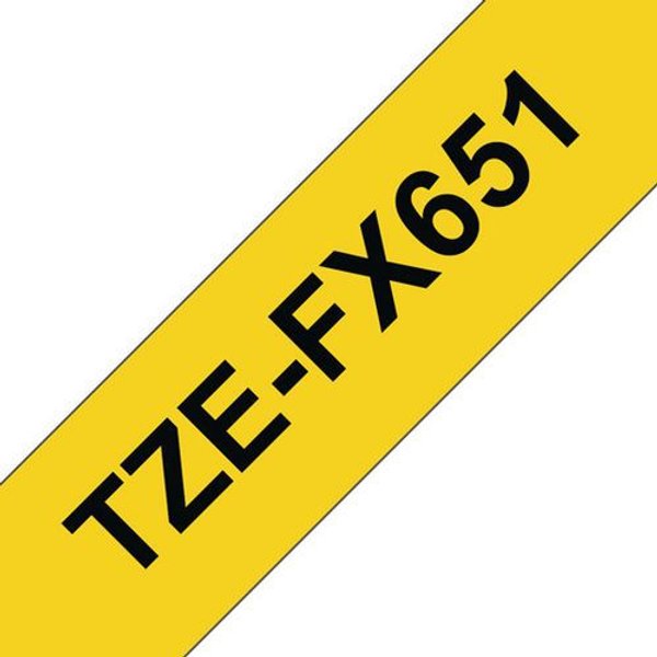 Nastro Brother_Tzefx 651 24Mm Laminato Flessib. Nero/Giallo,-image