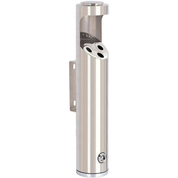 Posacenere Rotondo A Colonna Montaggio A Parete Acciaio Inox,-image
