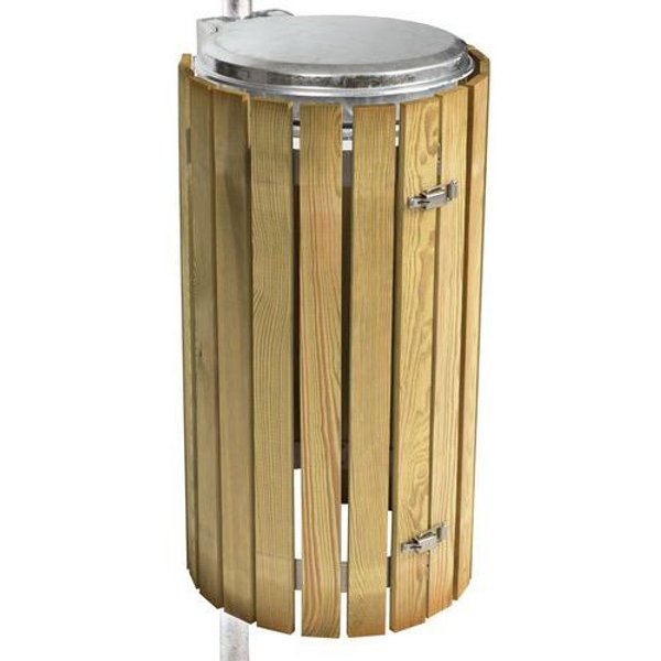 Supporto Per Sacco Dei Rifiuti Galvanizzato Con Finitura In Legno,-image
