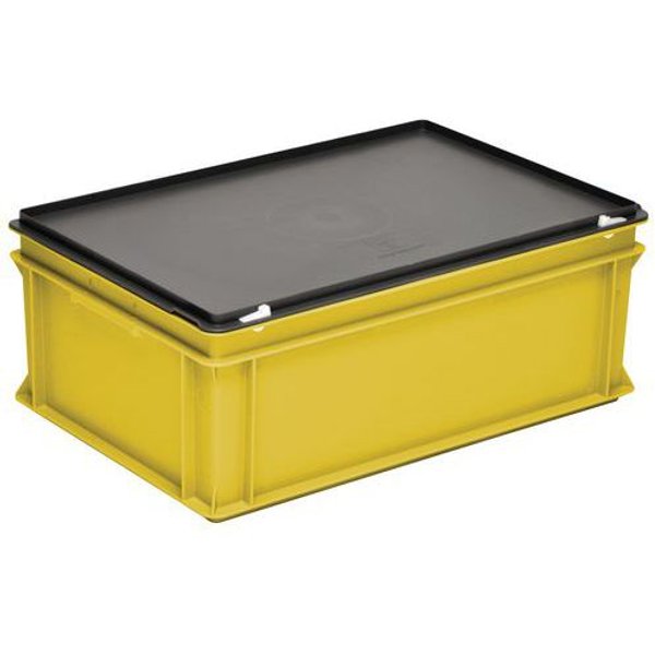 Contenitore Rako Giallo Con Coperchio 600X400X235 Mm - 40 Litri,-image