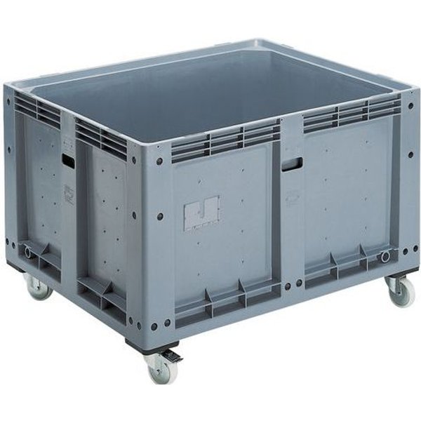 Cassa-Pallet Rigida Grigio Chiaro 600 L 4 Ruote,-image