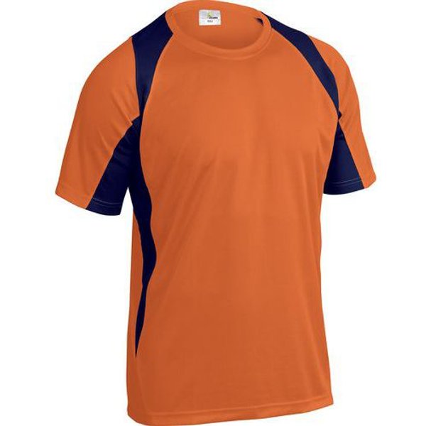 T-Shirt 100% Polyester Arancio-Blu Taglia 3XL,-image
