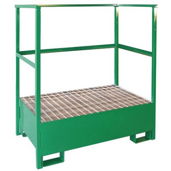 Pallet Di Ritenzione 2 Fusti Acciaio Verniciato Verde 810X1320X1430,-image