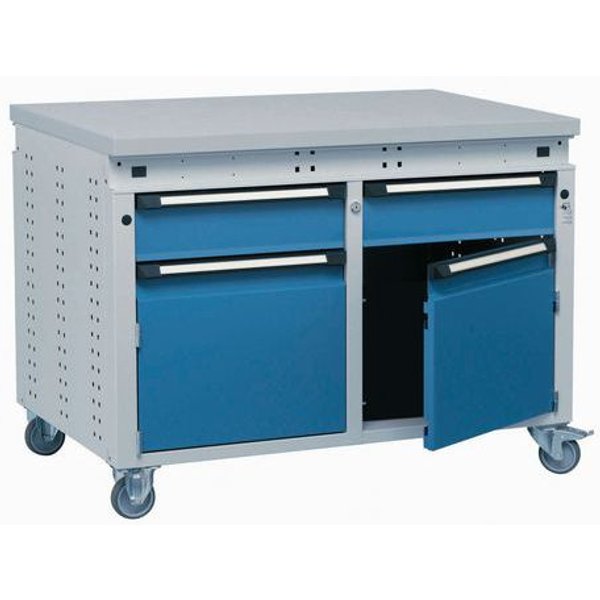 Kind - Carrello Mobile Larg.1150 2 Cassetti+2 Ante Multistrato-image